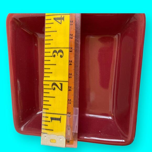 Pampered Chef Striped Condiment Dip Bowl & Cranberry Under Plate Simple Addition - Picture 8 of 9